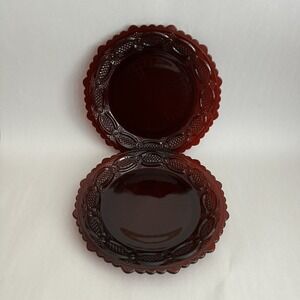 Avon Cape Cod Ruby Red 7-1/4" Dessert Salad Plates Set of 2 Luncheon